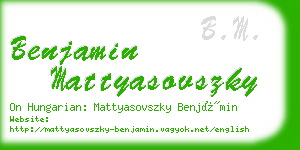 benjamin mattyasovszky business card